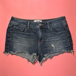 PINK denim distressed Shorts